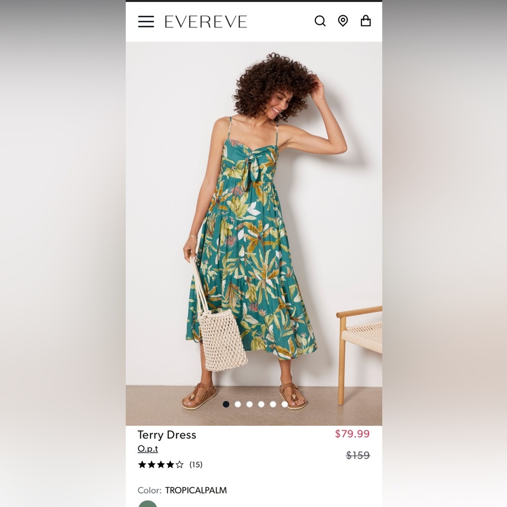 Evereve o.p.t. Terry Dress in tropical palm